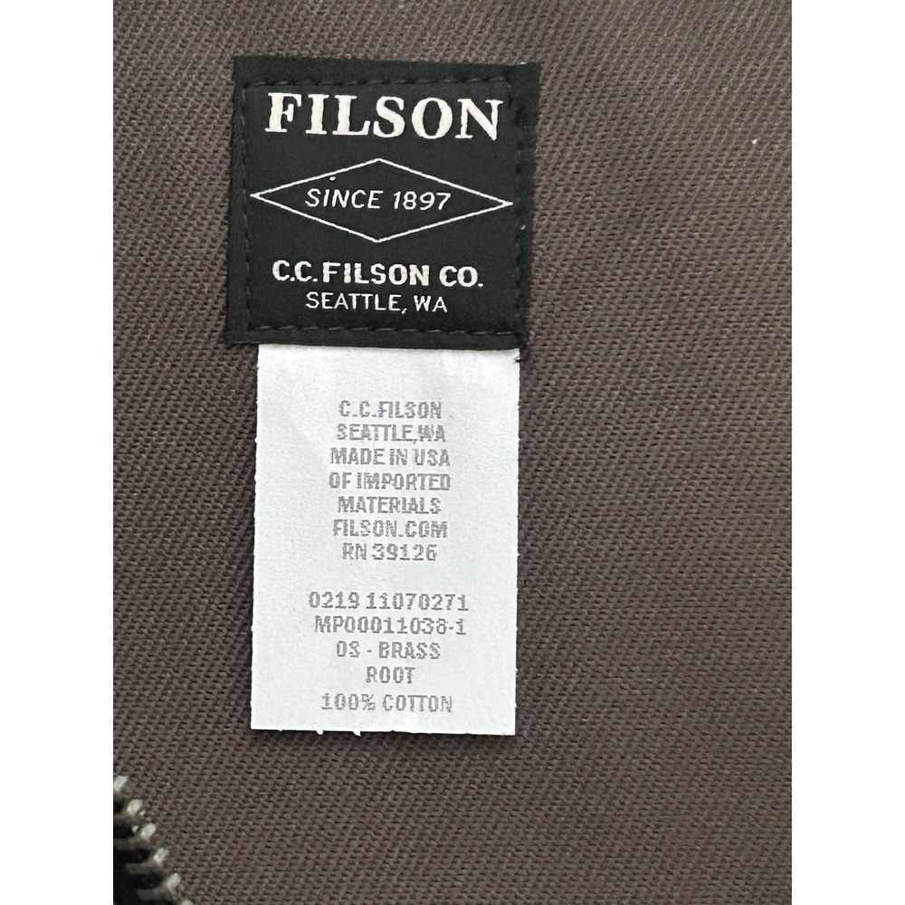 Filson Rugged Twill Suit Cover Garment Bag Grey W/Leather Details 100% Cotton